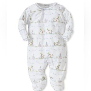 Kissy Kissy Noah's Ark Blue Print Footie, Size 6-9 M
